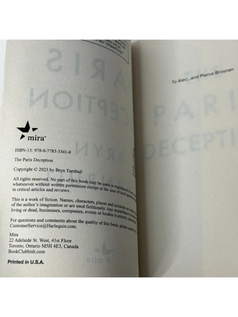 The Paris Deception Bryn Turnbull Paperback Historical Fiction Novel